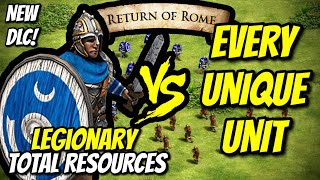 LEGIONARY Return of Rome vs EVERY UNIQUE UNIT Total Resources  AoE II DE [upl. by Au707]