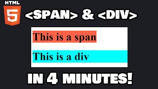 Learn HTML span amp div in 4 minutes 🏁 [upl. by Agiaf]