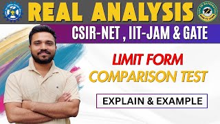 Limit form comparison test  test for convergence of series  REAL ANALYSIS CSIR NET MATHEMATICS [upl. by Nospmis]