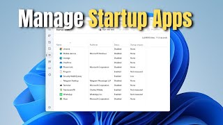 How to Manage Startup Apps in Windows 11  Boost PC Performance 🚀 [upl. by Eirollam]