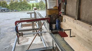 Homemade sawmill  10hp  65m length [upl. by Ydnak]