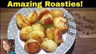 Crispy fluffy roast roasties potatoes everytime with fresh Rosemary and Garlic [upl. by Eninaej845]