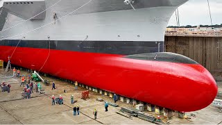 Inside US Dry Dock Rolling Out amp Launching Gigantic Aircraft Carrier After Repair [upl. by Sinclare7]