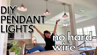 DIY PENDANT LIGHTS  NO HARD WIRE  DECORATE WITH ME  MOMMY TIME [upl. by Koby]