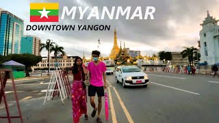 🇲🇲 Explore The Real Myanmar City Center  A Stroll in Downtown Yangon [upl. by Martine]