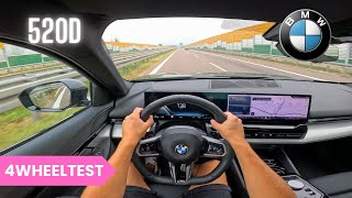 New BMW 520d xDrive 2024 20 197HP 145kW  POV TEST DRIVE  BY 4WHEELTEST [upl. by Alicirp]