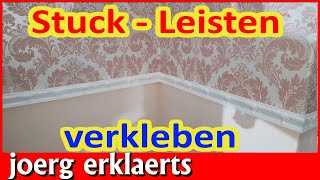 Styroporleisten anbringen Dekorleisten Deckenleisten Stuckleisten verkleben Tutorial No315 [upl. by Erelia]