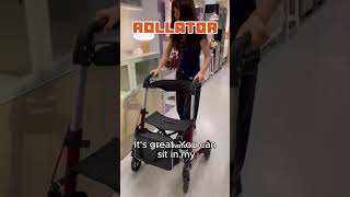 How to use a walker while shopping rollator 2024shorts popular foldable [upl. by Johny]