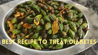 Best Recipe To Treat Diabetes  Karchikai Garlic Fry Recipe  Momordica Cymbalaria Fry Recipe [upl. by Nnylirehs]