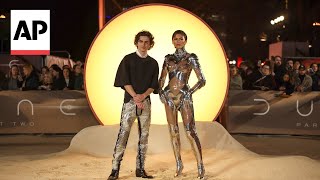 Zendaya Timothée Chalamet shine at Dune Part Two London premiere [upl. by Divad545]