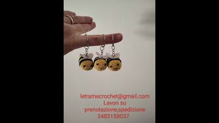 Tutorial Portachiavi Ape Amigurumi Bee Keychain [upl. by Mill]