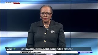 Botswana Elections  President Mokgweetsi Masisi concedes defeat Sophie Mokoena [upl. by Julita]