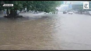 Watch Heavy downpour causes waterlogging at several places in Ludhiana [upl. by Oiril202]