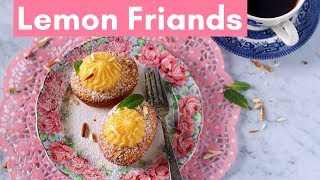 Lemon Friands with Lemon Curd  Lemon Almond Mini Cake [upl. by Terhune821]