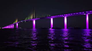 Sunshine Skyway Bridge Lightshow  St Petersburg Florida 52024 [upl. by Iuq]