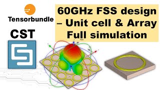 CST tutorial Frequency Selective Surface FSS design  unit cell design amp array full simulation [upl. by Asilec338]