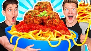 GIANT FOOD CHALLENGE 2 w 100lbs Spaghetti amp Meatballs Plus How To Make Funny Frozen Foods [upl. by Sielen558]