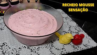 RECHEIO MOUSSE SENSAÇÃO DE MORANGO COM SUCO TANG [upl. by Htevi]