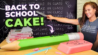 GIANT Pencil and Eraser CAKES For BACK TO SCHOOL How to Cake It With Yolanda Gampp [upl. by Kettie653]