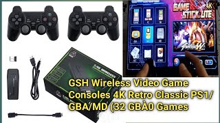 GSH Wireless 15000 Video Game Consoles 4K Retro Classic Gamepads for PS1GBAMDFC 32 GBÀ0 Games [upl. by Arnulfo]