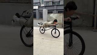 Chinese boy rides this weird bicycle [upl. by Nauhs]