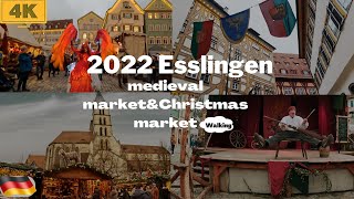 🇩🇪Esslingen Medieval marketampChristmas market 20224k Walting tourWeihnachtsmarkt germany [upl. by Ennovyhs]