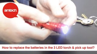 How To Replace The Batteries In The 3 LED Telescopic Torch amp Magnetic Pick Up Tool [upl. by Lisha770]