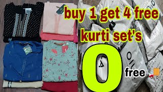 AJIO offers today branded kurti sets BUY 1 GET 4 FREE How To order 0 price buy1get4free [upl. by Londoner]