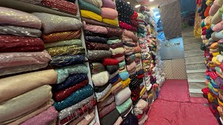 Chickpet Bangalore wholesale Fabrics1mtr courier availableOrganzachiffonlenin cotton amp more [upl. by Saxena140]