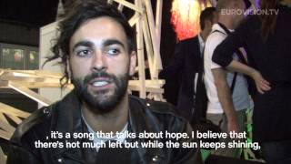 Interview with Marco Mengoni representing Italy [upl. by Neros300]