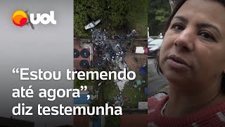 Avião que caiu em Vinhedo Estou tremendo até agora diz testemunha de acidente com ATR 72 [upl. by Ibbetson]