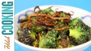 How to Make Fried Brussels Sprouts  Hilah Cooking [upl. by Nayllij]