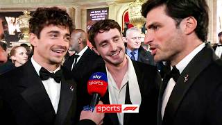 Paul Mescal crashes Charles Leclerc Carlos Sainz interview at Gladiator II premiere 🤣 [upl. by Helban884]