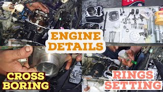 piston ring installation  cross boring  half engine details head fitting [upl. by Arturo420]