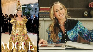 Sarah Jessica Parker Breaks Down 10 Met Gala Looks From 1995 to Now  Life in Looks  Vogue [upl. by Yliram]