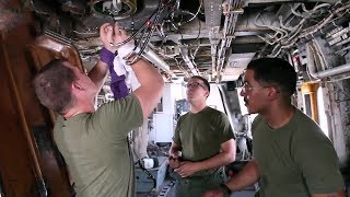 Marine Corps Avionic Technicians Working On CH53E Super Stallion Helicopter [upl. by Derina811]