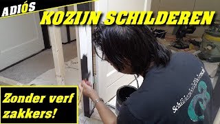 KOZIJN SCHILDEREN Zonder verf zakkers  How to paint a door frame [upl. by Jeavons]