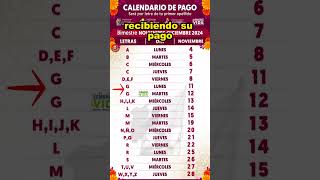 calendario de PAGOS de NOVIEMBRE 2024 letra G  ¿Cuando pagan la pension bienestar [upl. by Essirehs908]