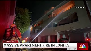 Massive apartment fire destroys homes in Lomita [upl. by Enelak]