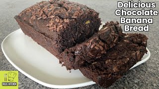 Easy amp Moist Chocolate Banana Bread Recipe [upl. by Panchito57]