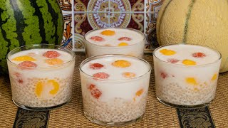 PERLES DE TAPIOCA AU LAIT DE COCO Recette Thaïlandaise  Dessert prêt en 30 minutes [upl. by Sterne572]