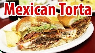 Mexican Torta  Every Meat You Can Imagine in a Bun at Los Reyes De La Torta [upl. by Yuri558]