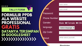 Cara Membuat Fomulir PPDB Online Gratis Ala Website Profesional  No Google Form [upl. by Trainer]