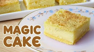 CORNMEAL MAGIC CUSTARD CAKE  Recipe  Baking Cherry [upl. by Iruam]