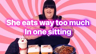 Hungry Fat Chick Counting Calories Reaction [upl. by Yessak]