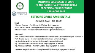 Orientamento allEsame di Stato I sess2022  Sett civileambientale  incontro del 20072022 [upl. by Naejarual]