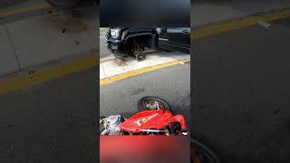 Biker Almost Gets Hit By A Pickup Truck After Crazy Accident 😨 [upl. by Annairt]