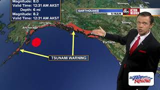 Magnitude 82 earthquake strikes Alaska tsunami watch issued for US West Coast [upl. by Tnahs602]