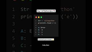 Python Quiz 🔥 shortsfeed python pythonprogramming youtubeshorts [upl. by Annuaerb179]