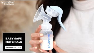 Trumom USA Manual Breast Pump Small Portable Baby Feeding Pump With BPA FREE Accessories [upl. by Ganny]